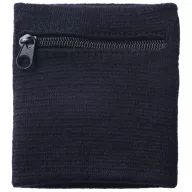   Brisky performance wristband with zippered pocket, Cotton, solid black