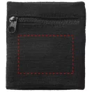 Brisky performance wristband with zippered pocket, Cotton, solid black