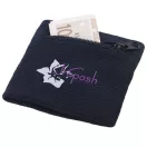 Brisky performance wristband with zippered pocket, Cotton, Navy
