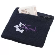   Brisky performance wristband with zippered pocket, Cotton, Navy