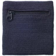   Brisky performance wristband with zippered pocket, Cotton, Navy