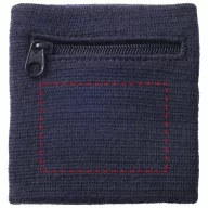   Brisky performance wristband with zippered pocket, Cotton, Navy