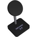 Incarcator wireless magnetic 15W+5W, SCX W22, 2410E256856, Aluminiu, Plastic, Negru