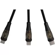   Cablu de incarcare rapida 5-in-1, SCX, 2410E25684, C50 100W/5A cu afișaj digital, Plastic, ABS, Negru