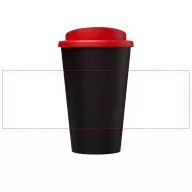   Americano® 350 ml insulated tumbler, PP Plastic, solid black, Red  