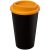 Americano® 350 ml insulated tumbler, PP Plastic, solid black,Orange  