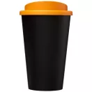 Americano® 350 ml insulated tumbler, PP Plastic, solid black,Orange  