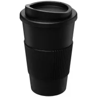   Americano® 350 ml insulated tumbler with grip, PP Plastic, Silicone, solid black