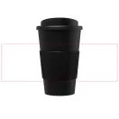Americano® 350 ml insulated tumbler with grip, PP Plastic, Silicone, solid black