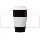 Americano® 350 ml insulated tumbler with grip, PP Plastic, Silicone, solid black,White