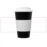   Americano® 350 ml insulated tumbler with grip, PP Plastic, Silicone, solid black,White
