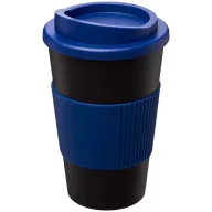   Americano® 350 ml insulated tumbler with grip, PP Plastic, Silicone, solid black, Blue