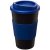 Americano® 350 ml insulated tumbler with grip, PP Plastic, Silicone, solid black, Blue