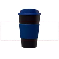   Americano® 350 ml insulated tumbler with grip, PP Plastic, Silicone, solid black, Blue
