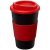 Americano® 350 ml insulated tumbler with grip, PP Plastic, Silicone, solid black, Red  