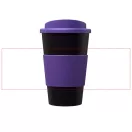 Americano® 350 ml insulated tumbler with grip, PP Plastic, Silicone, solid black,Purple  