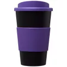 Americano® 350 ml insulated tumbler with grip, PP Plastic, Silicone, solid black,Purple  