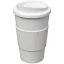 Americano® 350 ml insulated tumbler with grip, PP Plastic, Silicone, White