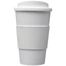 Americano® 350 ml insulated tumbler with grip, PP Plastic, Silicone, White
