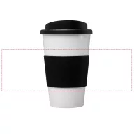   Americano® 350 ml insulated tumbler with grip, PP Plastic, Silicone, White, solid black