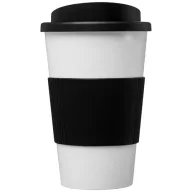   Americano® 350 ml insulated tumbler with grip, PP Plastic, Silicone, White, solid black