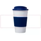 Americano® 350 ml insulated tumbler with grip, PP Plastic, Silicone, White, Blue
