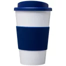 Americano® 350 ml insulated tumbler with grip, PP Plastic, Silicone, White, Blue