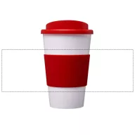   Americano® 350 ml insulated tumbler with grip, PP Plastic, Silicone, White, Red  