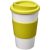 Americano® 350 ml insulated tumbler with grip, PP Plastic, Silicone, White,Lime green
