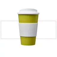   Americano® 350 ml insulated tumbler with grip, PP Plastic, Silicone, White,Lime green