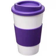   Americano® 350 ml insulated tumbler with grip, PP Plastic, Silicone, White,Purple  