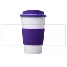 Americano® 350 ml insulated tumbler with grip, PP Plastic, Silicone, White,Purple  