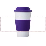   Americano® 350 ml insulated tumbler with grip, PP Plastic, Silicone, White,Purple  
