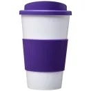 Americano® 350 ml insulated tumbler with grip, PP Plastic, Silicone, White,Purple  