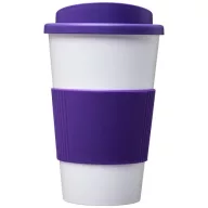   Americano® 350 ml insulated tumbler with grip, PP Plastic, Silicone, White,Purple  
