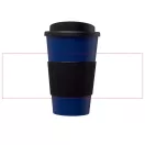 Americano® 350 ml insulated tumbler with grip, PP Plastic, Silicone, Blue, solid black