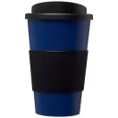 Americano® 350 ml insulated tumbler with grip, PP Plastic, Silicone, Blue, solid black