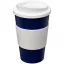 Americano® 350 ml insulated tumbler with grip, PP Plastic, Silicone, Blue,White