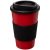 Americano® 350 ml insulated tumbler with grip, PP Plastic, Silicone, Red, solid black