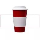 Americano® 350 ml insulated tumbler with grip, PP Plastic, Silicone, Red,White
