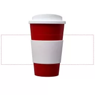   Americano® 350 ml insulated tumbler with grip, PP Plastic, Silicone, Red,White