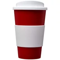   Americano® 350 ml insulated tumbler with grip, PP Plastic, Silicone, Red,White