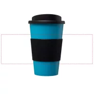   Americano® 350 ml insulated tumbler with grip, PP Plastic, Silicone, aqua blue, solid black