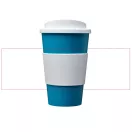 Americano® 350 ml insulated tumbler with grip, PP Plastic, Silicone, aqua blue,White