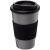Americano® 350 ml insulated tumbler with grip, PP Plastic, Silicone, Silver, solid black