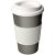 Americano® 350 ml insulated tumbler with grip, PP Plastic, Silicone, Silver,White
