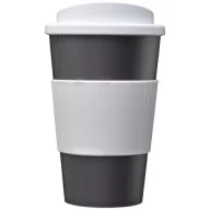   Americano® 350 ml insulated tumbler with grip, PP Plastic, Silicone, Silver,White
