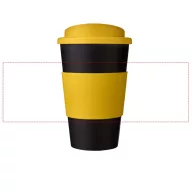   Americano® 350 ml insulated tumbler with grip, PP Plastic, Silicone,  solid black,Yellow  
