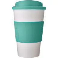   Americano® 350 ml insulated tumbler with grip, PP Plastic, Silicone, White,Aqua