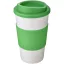 Americano® 350 ml insulated tumbler with grip, PP Plastic, Silicone, White,Green  